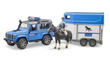 Bruder: Αστυνομικό Land Rover με τρέιλερ και έφιππο αστυνομικό (#02588)
