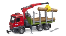 Bruder: Φορτηγό Mercedes Arocs μεταφοράς ξύλων με γερανό 3 κορμούς (#03669)