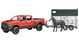 Bruder: Φορτηγάκι αγροτικό Ram με τρέιλερ και άλογο (2501)