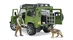 Bruder: Τζιπ Land Rover με κυνηγό και σκύλο (#02587)