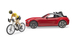 Bruder: Αυτοκίνητο Bruder Roadster με ένα ποδήλατο και αναβάτη (#3485)